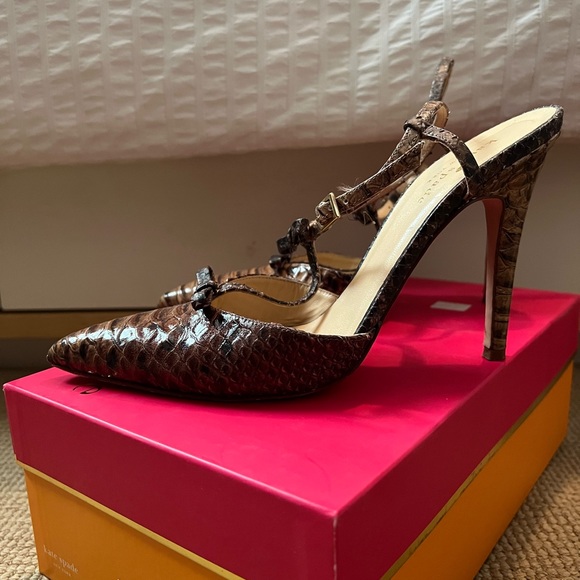 Kate spade snakeskin heels size 8 - Picture 2 of 7